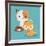 Cat Cartoon Pet Design-Diana Johanna Velasquez-Framed Art Print