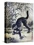 Cat Catching a Flog-Kyosai Kawanabe-Stretched Canvas