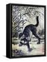 Cat Catching a Flog-Kyosai Kawanabe-Framed Stretched Canvas