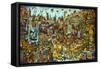 Cat City 2-Bill Bell-Framed Stretched Canvas