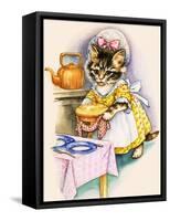 Cat Cooking a Pie-null-Framed Stretched Canvas