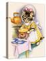 Cat Cooking a Pie-null-Stretched Canvas