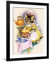 Cat Cooking a Pie-null-Framed Giclee Print