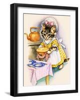 Cat Cooking a Pie-null-Framed Giclee Print