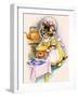 Cat Cooking a Pie-null-Framed Giclee Print