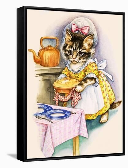 Cat Cooking a Pie-null-Framed Stretched Canvas