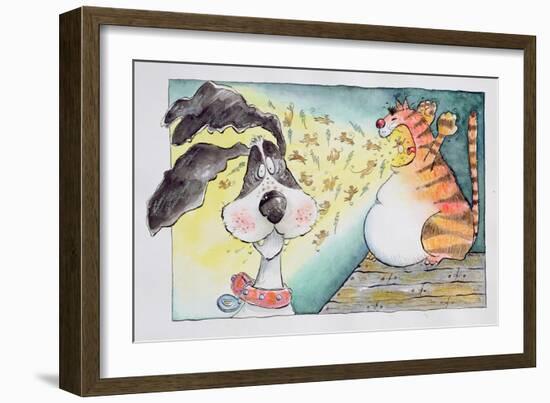Cat, Dog and Mice, 1998-Maylee Christie-Framed Giclee Print