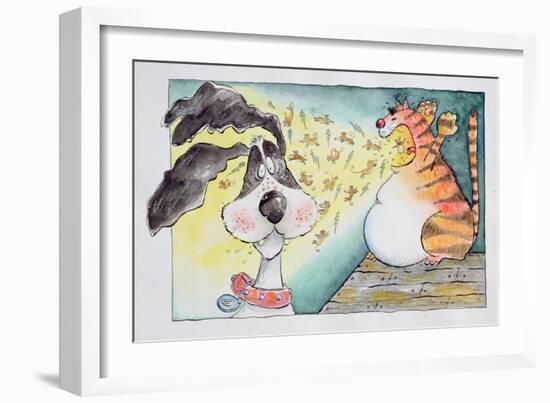 Cat, Dog and Mice, 1998-Maylee Christie-Framed Giclee Print