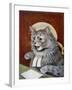 Cat Dressed as a Judge-Louis Wain-Framed Photographic Print