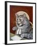 Cat Dressed as a Judge-Louis Wain-Framed Photographic Print