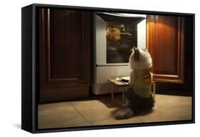 Cat Expects Cooking Chicken-kuban_girl-Framed Stretched Canvas