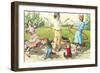 Cat Family with Hula Hoops-null-Framed Premium Giclee Print