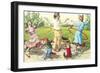 Cat Family with Hula Hoops-null-Framed Premium Giclee Print