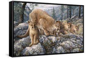 Cat Family-Jeff Tift-Framed Stretched Canvas