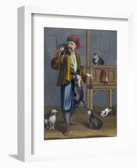 Cat Feeder-Jean Baptiste Vanmour-Framed Giclee Print