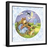 Cat Fiddle Cow Jumping over Moon Plate Running Away with a Spoon-Wendy Edelson-Framed Giclee Print