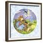 Cat Fiddle Cow Jumping over Moon Plate Running Away with a Spoon-Wendy Edelson-Framed Giclee Print