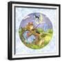 Cat Fiddle Cow Jumping over Moon Plate Running Away with a Spoon-Wendy Edelson-Framed Giclee Print