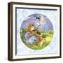 Cat Fiddle Cow Jumping over Moon Plate Running Away with a Spoon-Wendy Edelson-Framed Premium Giclee Print