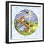 Cat Fiddle Cow Jumping over Moon Plate Running Away with a Spoon-Wendy Edelson-Framed Premium Giclee Print