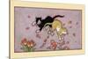 Cat Fight In The Tulips-Maud & Miska Petersham-Stretched Canvas