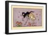 Cat Fight In The Tulips-Maud & Miska Petersham-Framed Art Print