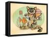 Cat Fishin-Linda Ravenscroft-Framed Stretched Canvas