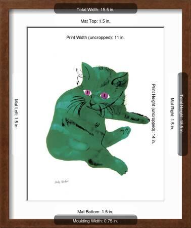 Cat From "25 Cats Named Sam and One Blue Pussy" , c. 1954 (Green Cat)'  Prints - Andy Warhol | AllPosters.com