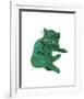 Cat From "25 Cats Named Sam and One Blue Pussy", c. 1954 (Green Cat)-Andy Warhol-Framed Art Print