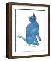 Cat From "25 Cats Named Sam and One Blue Pussy", c. 1954 (One Blue Pussy)-Andy Warhol-Framed Art Print