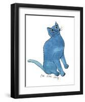 Cat From "25 Cats Named Sam and One Blue Pussy", c. 1954 (One Blue Pussy)-Andy Warhol-Framed Art Print