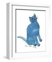 Cat From "25 Cats Named Sam and One Blue Pussy", c. 1954 (One Blue Pussy)-Andy Warhol-Framed Art Print