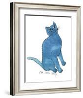 Cat From "25 Cats Named Sam and One Blue Pussy", c. 1954 (One Blue Pussy)-Andy Warhol-Framed Art Print