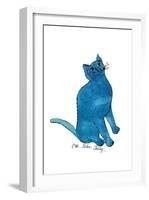 Cat From "25 Cats Named Sam and One Blue Pussy", c. 1954 (One Blue Pussy)-Andy Warhol-Framed Art Print