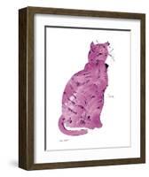 Cat From "25 Cats Named Sam and One Blue Pussy", c.1954 (Pink Sam)-Andy Warhol-Framed Art Print