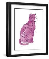 Cat From "25 Cats Named Sam and One Blue Pussy", c.1954 (Pink Sam)-Andy Warhol-Framed Art Print