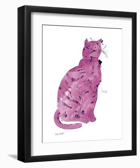 Cat From "25 Cats Named Sam and One Blue Pussy", c.1954 (Pink Sam)-Andy Warhol-Framed Art Print