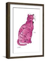 Cat From "25 Cats Named Sam and One Blue Pussy", c.1954 (Pink Sam)-Andy Warhol-Framed Art Print