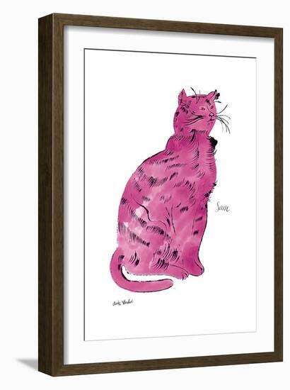 Cat From "25 Cats Named Sam and One Blue Pussy", c.1954 (Pink Sam)-Andy Warhol-Framed Art Print