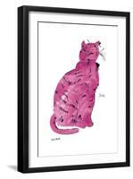 Cat From "25 Cats Named Sam and One Blue Pussy", c.1954 (Pink Sam)-Andy Warhol-Framed Art Print