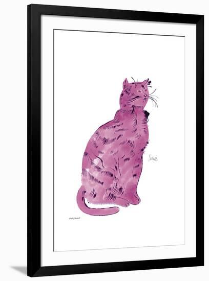 Cat From "25 Cats Named Sam and One Blue Pussy", c.1954 (Pink Sam)-Andy Warhol-Framed Art Print