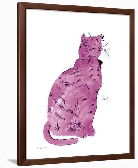 Cat From "25 Cats Named Sam and One Blue Pussy", c.1954 (Pink Sam)-Andy Warhol-Framed Art Print
