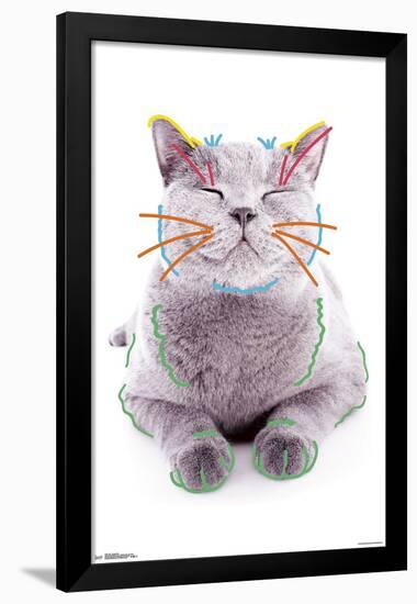 Cat - Funny Face-null-Framed Standard Poster