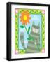 Cat Holding Flower-Artistan-Framed Art Print