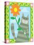 Cat Holding Flower-Artistan-Stretched Canvas