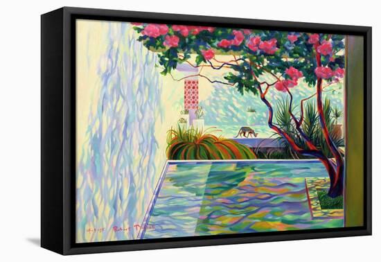 Cat in a Mexican Garden-Robert Tyndall-Framed Stretched Canvas