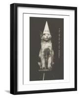 Cat in Dunce Cap-null-Framed Art Print