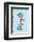 Cat in Hat Blue Border Collection III - Thing 1 & Thing 2 (blue bordered)-Theodor (Dr. Seuss) Geisel-Framed Art Print