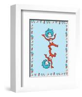 Cat in Hat Blue Border Collection III - Thing 1 & Thing 2 (blue bordered)-Theodor (Dr. Seuss) Geisel-Framed Art Print