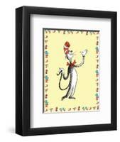 Cat in Hat Yellow Border Collection I - The Cat in the Hat (yellow bordered)-Theodor (Dr. Seuss) Geisel-Framed Art Print